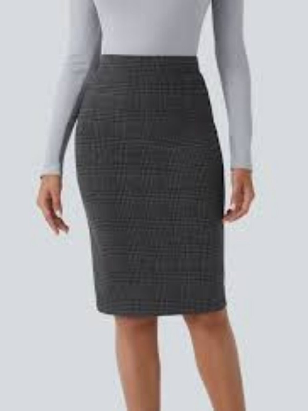 63-NWT HALARA HIGH WAISTED BODYCON HOUJDSTOOTH SKIRT - Picture 2 of 6